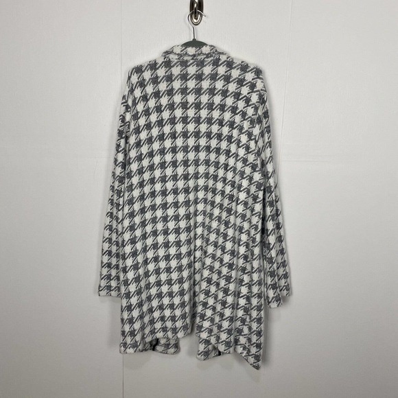 Melloday Women’s NWT Brushed Houndstooth Long Open Cardigan Sweater Size 2X. - Picture 4 of 12